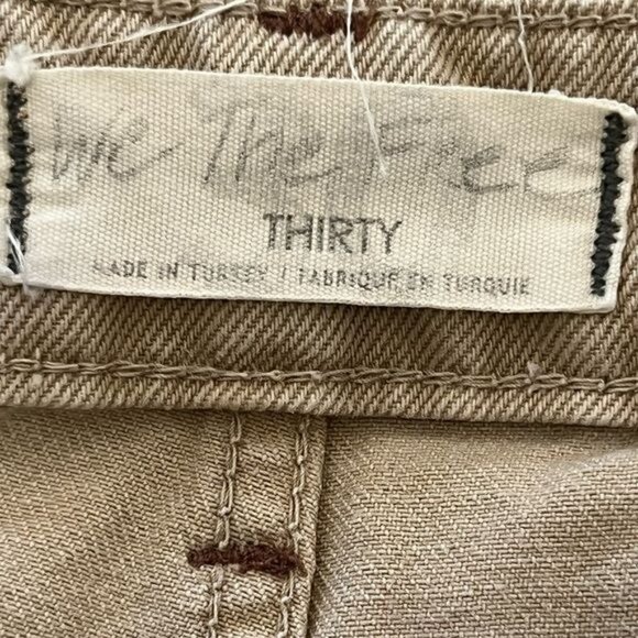 Free People We The Free Jeans Womens Size 30 High Rise Tapered Khaki Distressed - Picture 11 of 12
